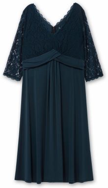 SHEEGO Večerné šaty  modrozelená