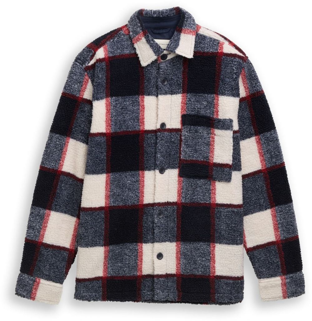 TOM TAILOR Prechodná bunda  námornícka modrá / čerešňová / biela