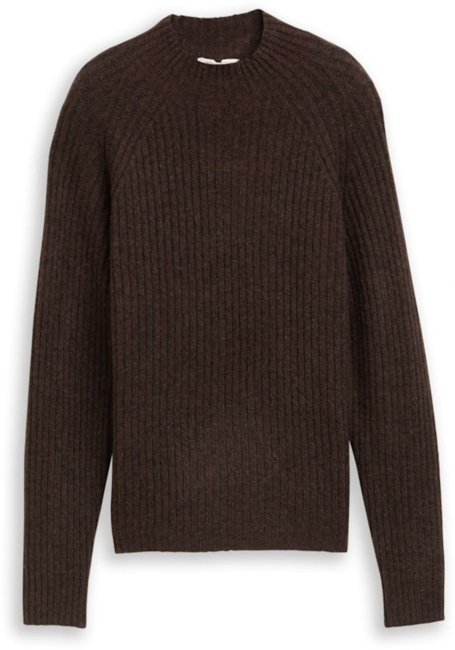 TOM TAILOR DENIM Sveter  tmavohnedá