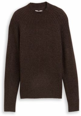 TOM TAILOR DENIM Sveter  tmavohnedá