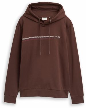 TOM TAILOR Mikina  čokoládová / biela