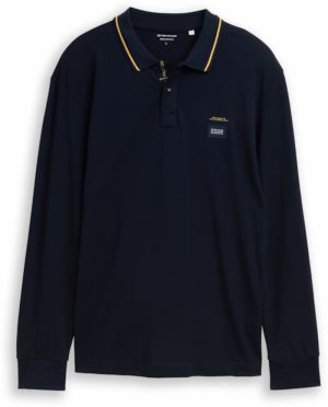 TOM TAILOR Tričko  tmavomodrá / svetlooranžová / biela