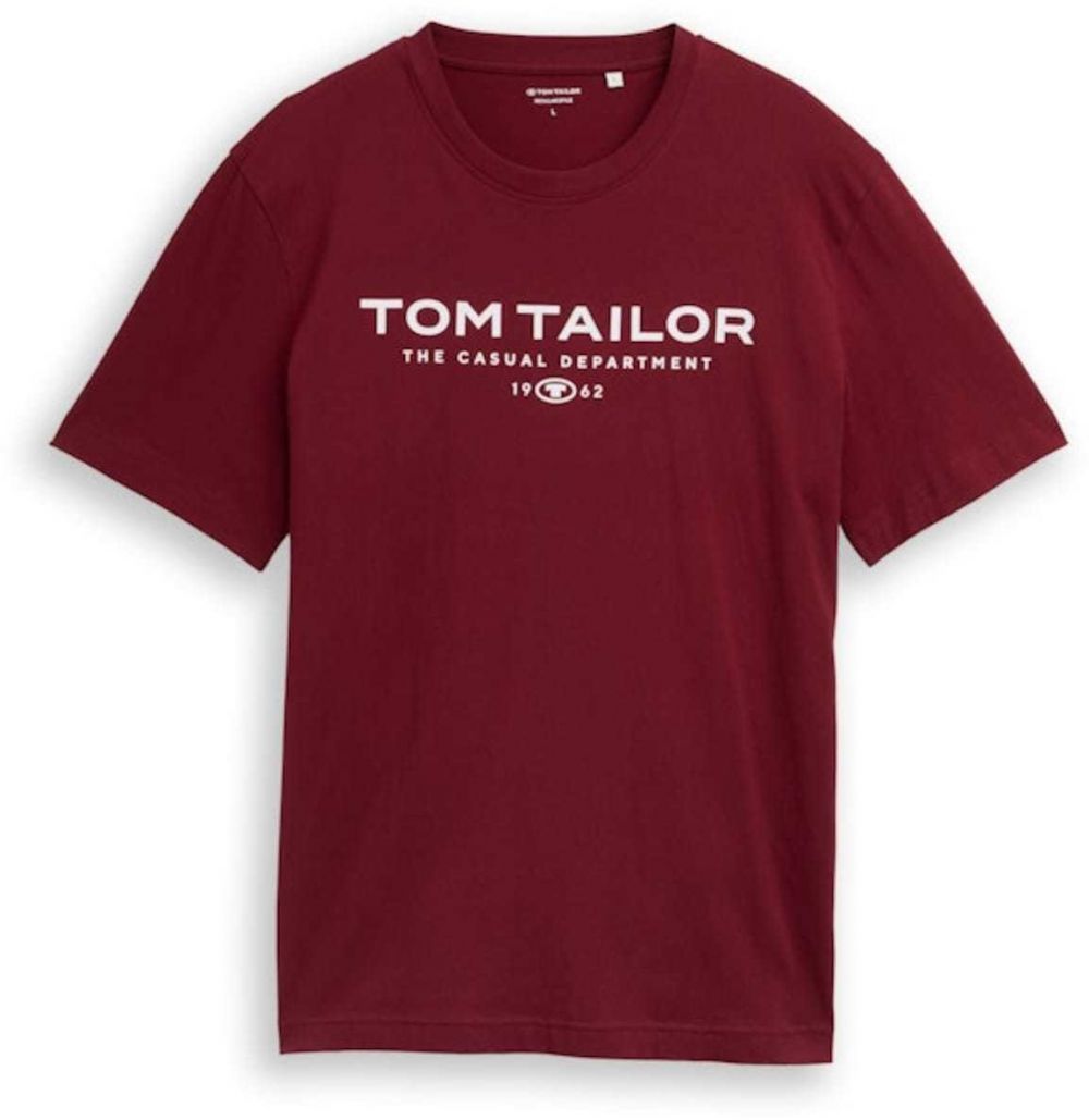 TOM TAILOR Tričko  bordová / biela