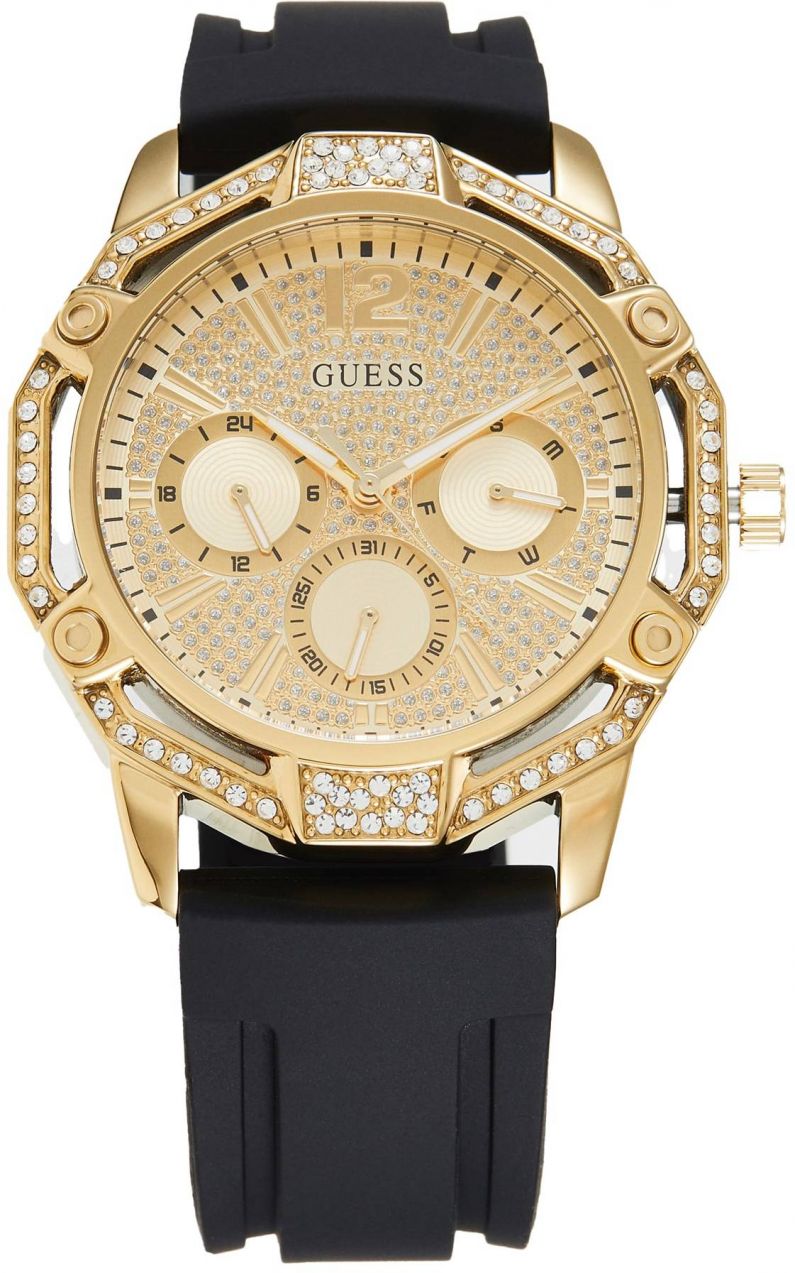 GUESS Analógové hodinky 'REGAL'  zlatá / čierna