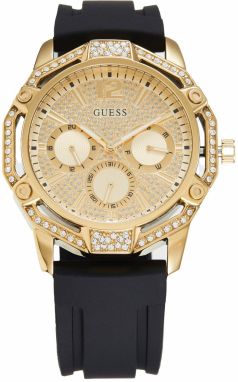 GUESS Analógové hodinky 'REGAL'  zlatá / čierna