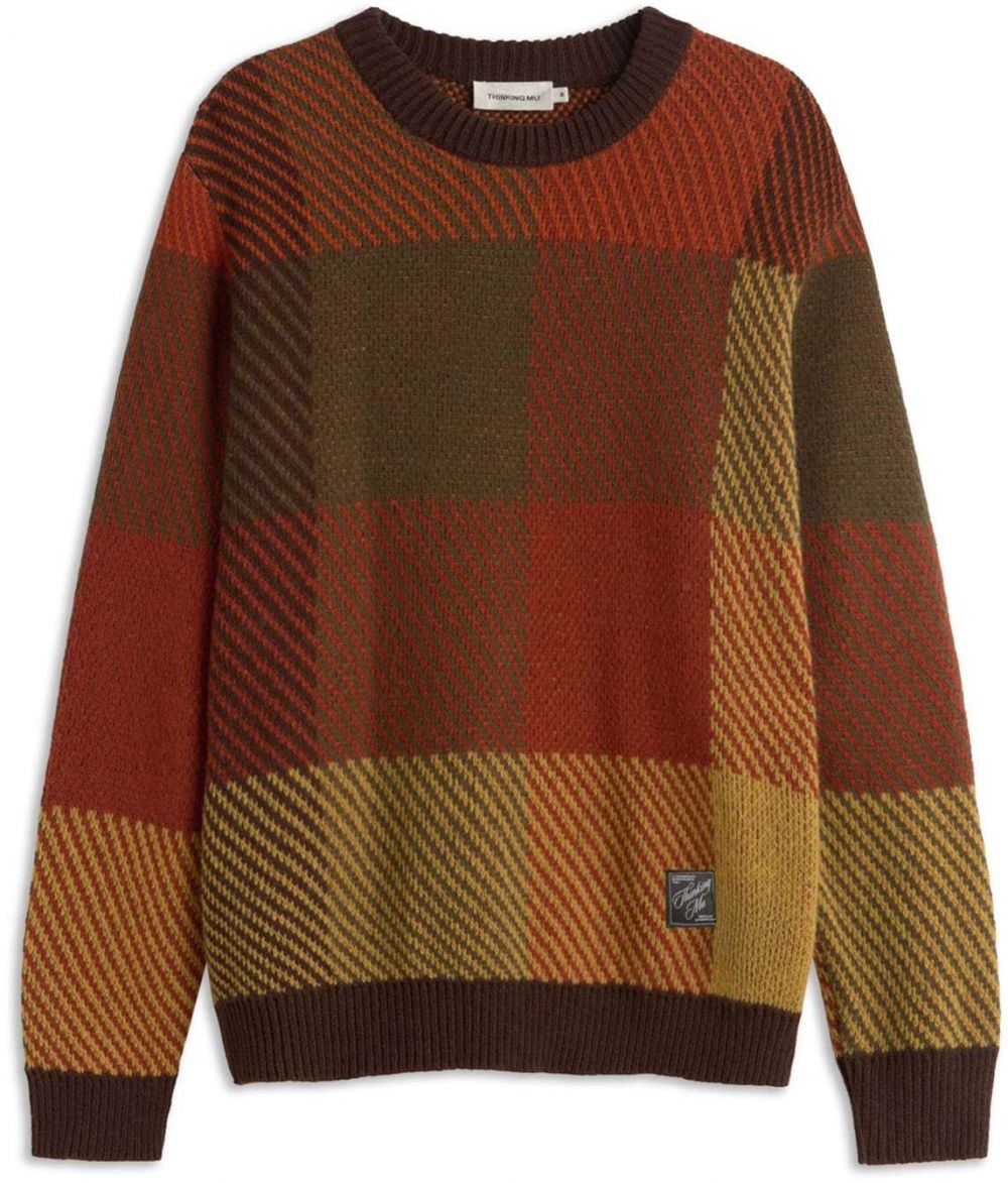 Thinking MU Sveter 'Khem'  hnedá / olivová / čierna