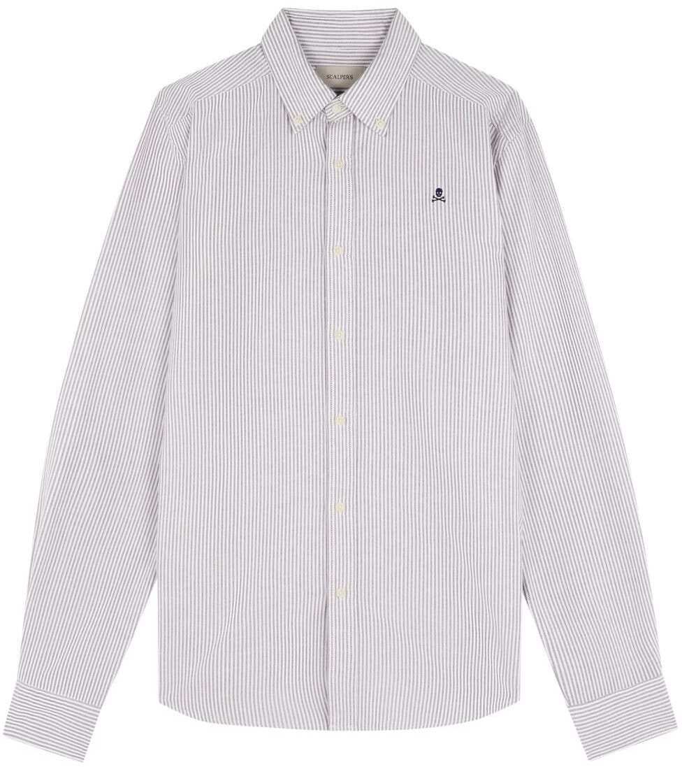 Scalpers Košeľa 'New Oxford'  burgundská / biela