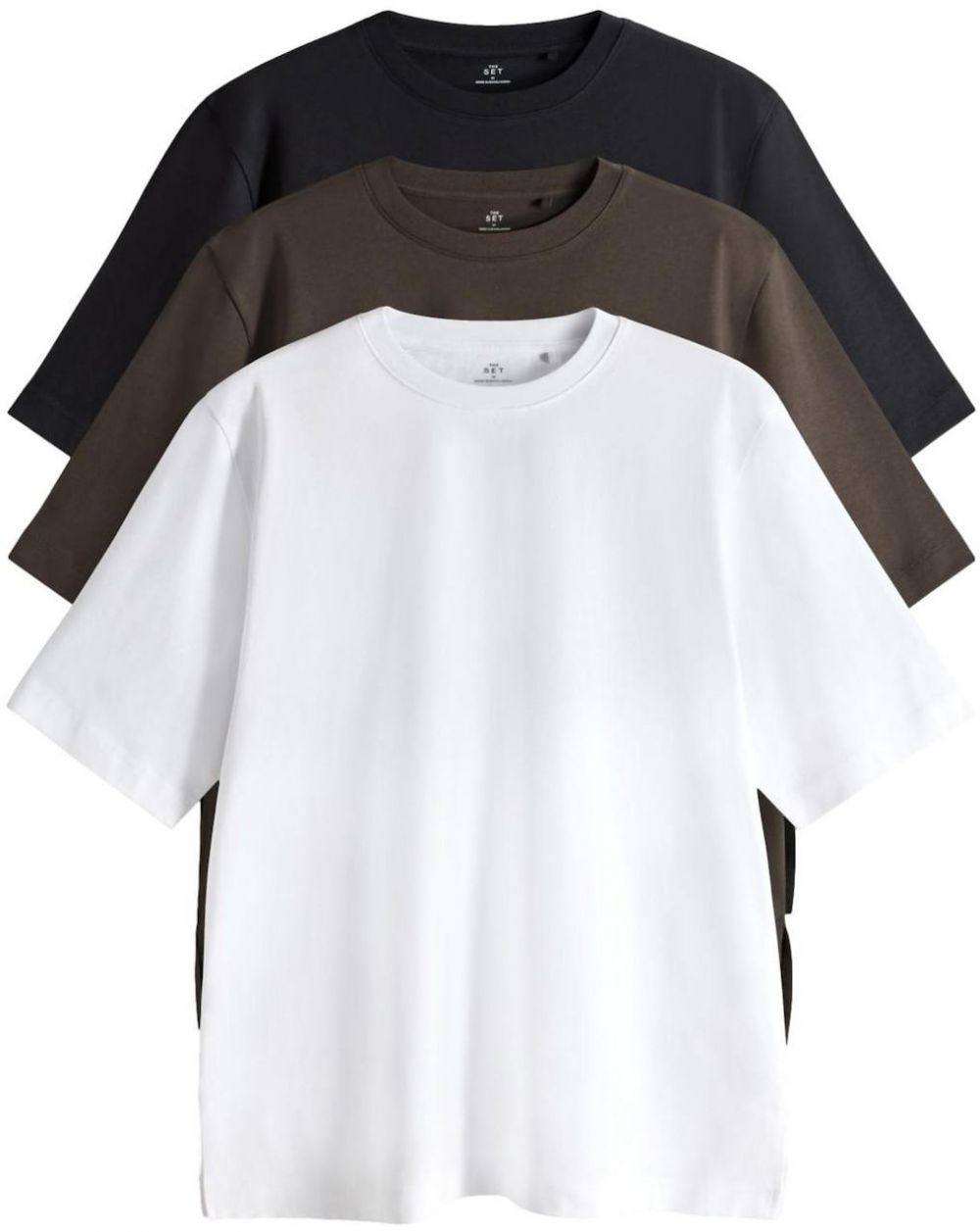 The Set Tričko  čokoládová / čierna / biela