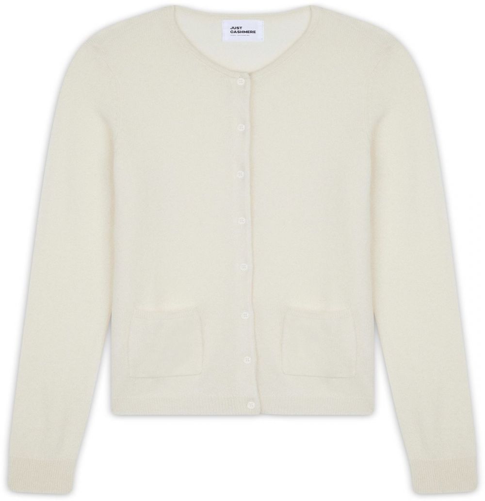 JUST CASHMERE Kardigán 'Katharine'  biela
