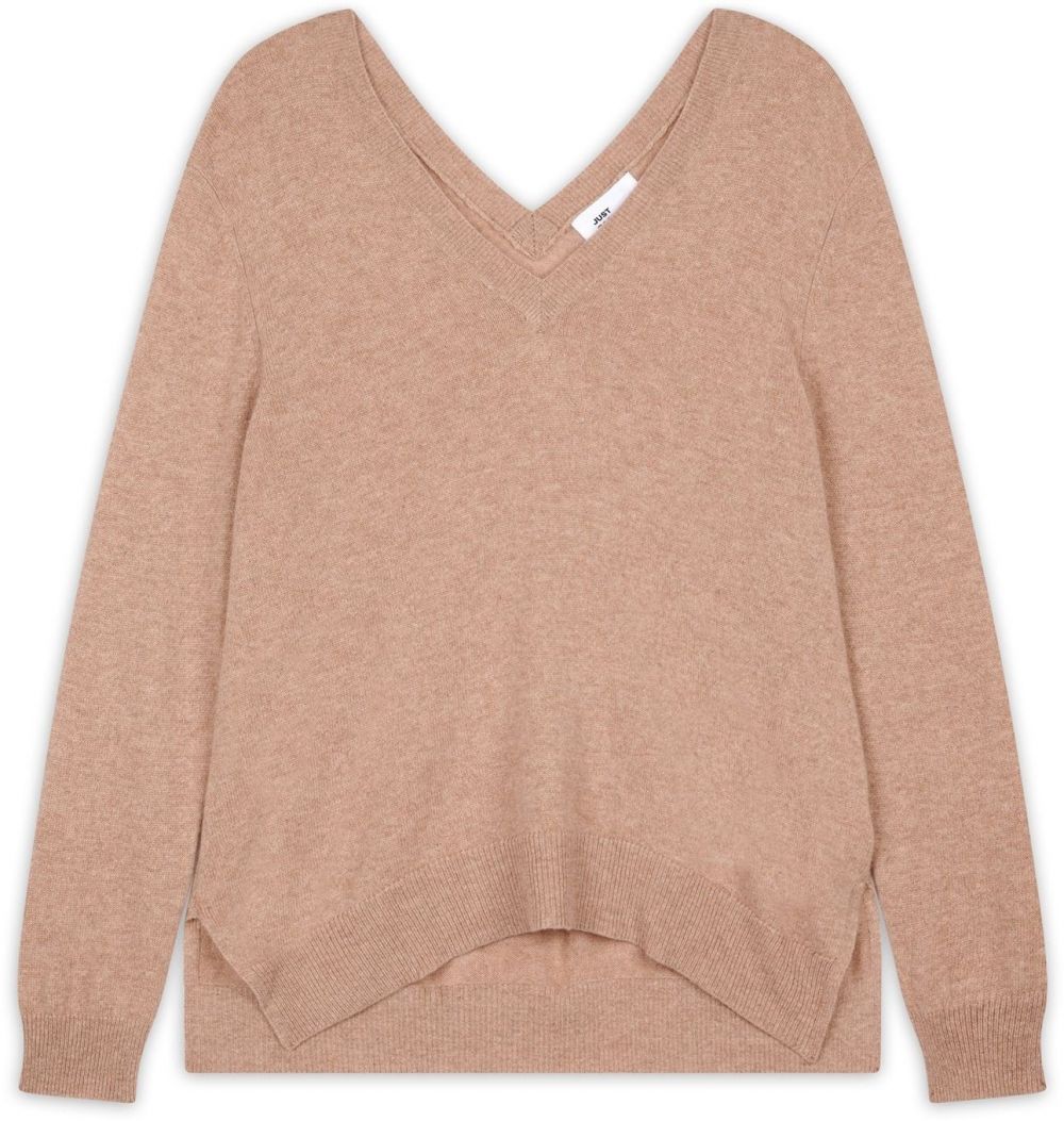 JUST CASHMERE Sveter 'Opal'  mokka