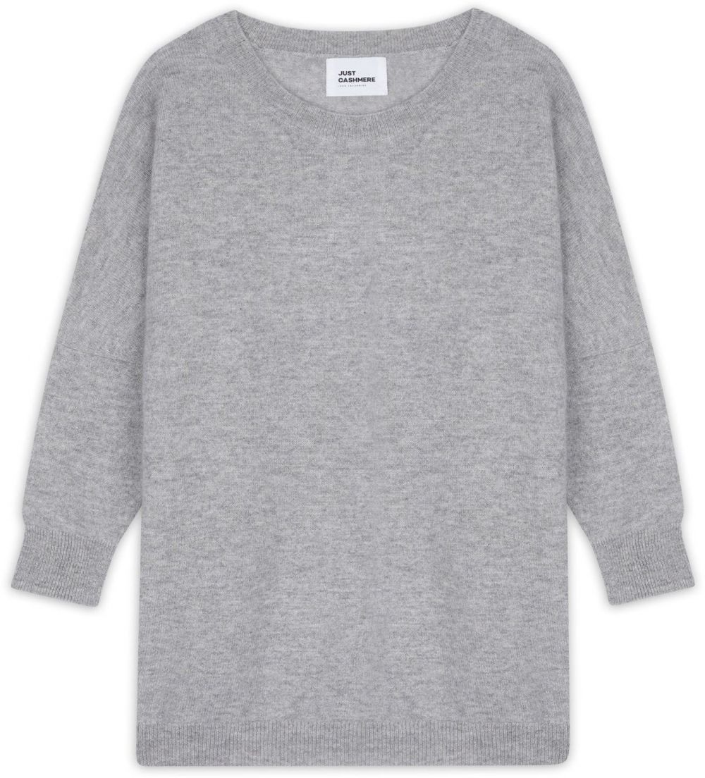 JUST CASHMERE Sveter 'Rebecca'  sivá melírovaná