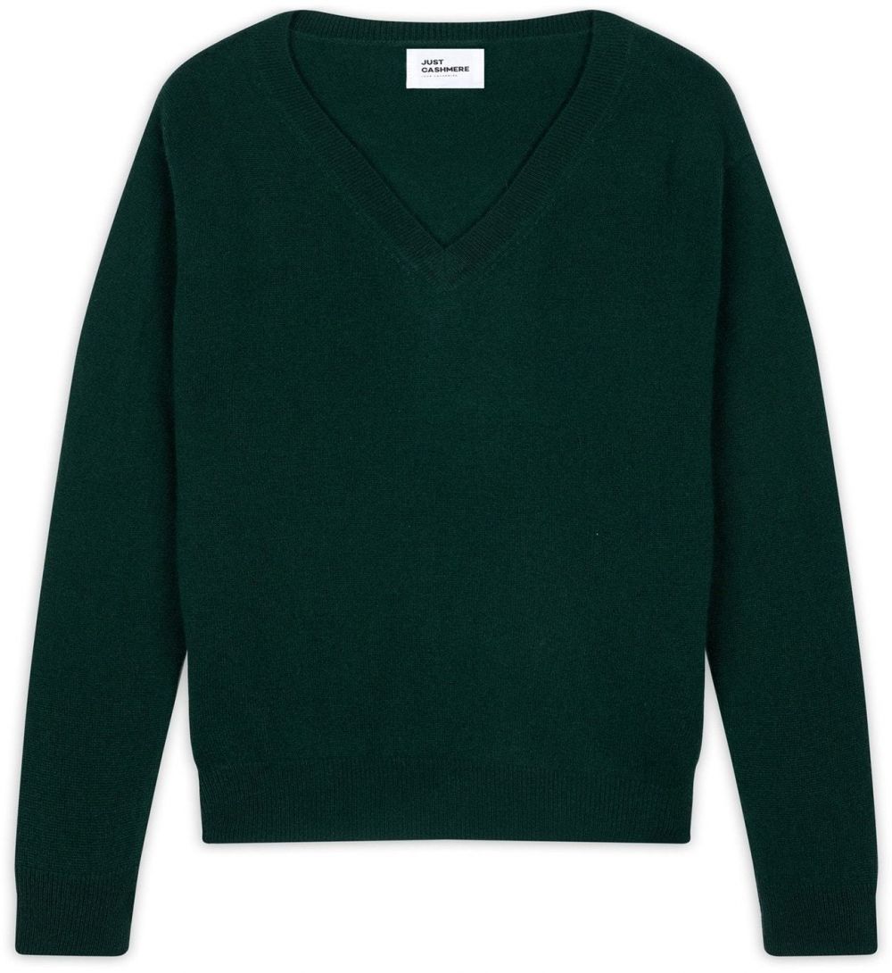 JUST CASHMERE Sveter 'Nora'  tmavozelená