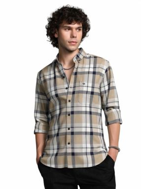 Campus Sutra Košeľa 'Dayana'  béžová / sivá / svetlosivá / biela