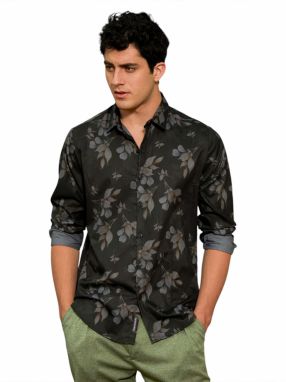 Campus Sutra Košeľa 'Emberly'  hnedá / antracitová / svetlosivá