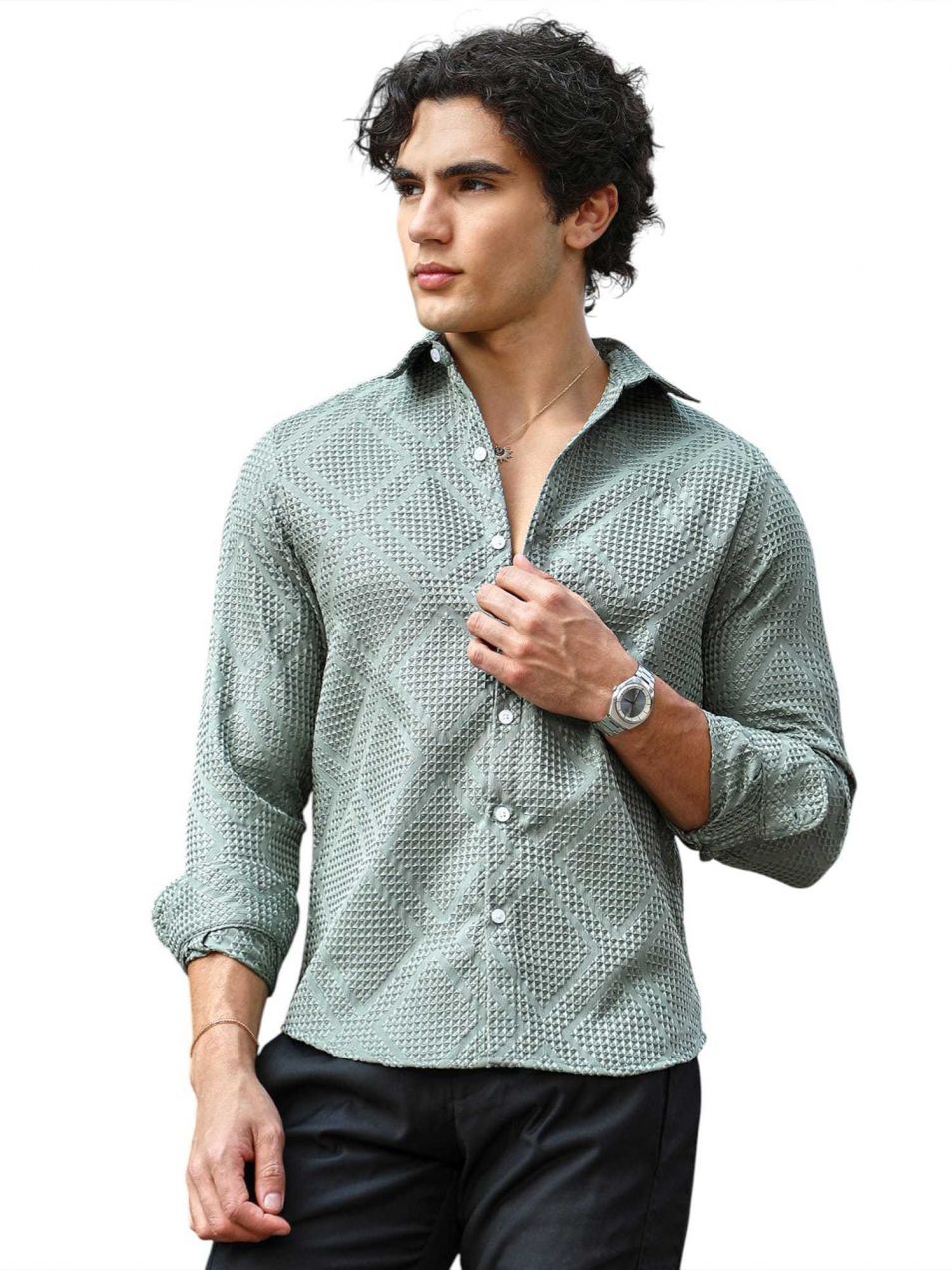 Campus Sutra Košeľa 'Elliott'  svetlozelená