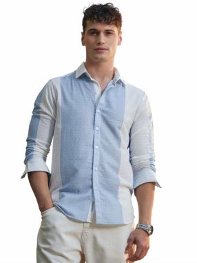 Campus Sutra Košeľa 'Lorelai'  svetlomodrá / biela