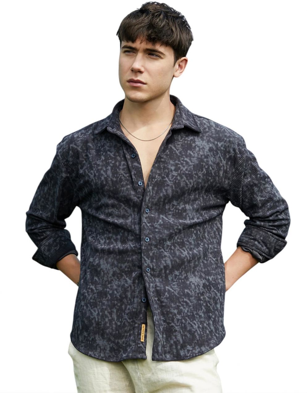 Campus Sutra Košeľa 'Jazlyn'  námornícka modrá / sivá