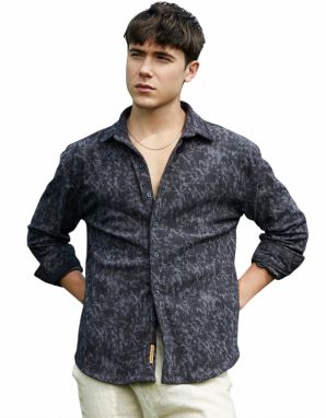 Campus Sutra Košeľa 'Jazlyn'  námornícka modrá / sivá