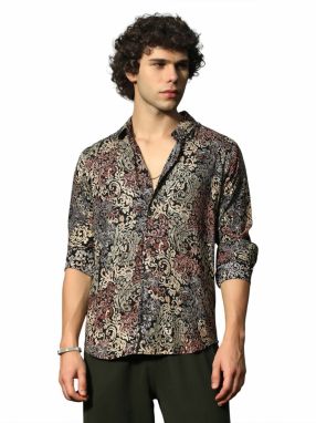 Campus Sutra Košeľa 'Nia'  béžová / čadičová / tmavočervená / čierna