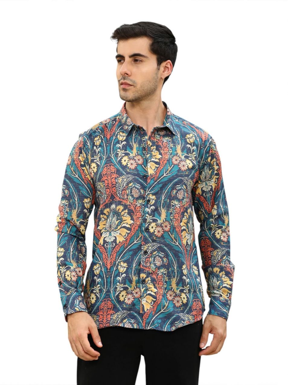 Campus Sutra Košeľa 'Kynlee'  modrá / námornícka modrá / azúrová / oranžová