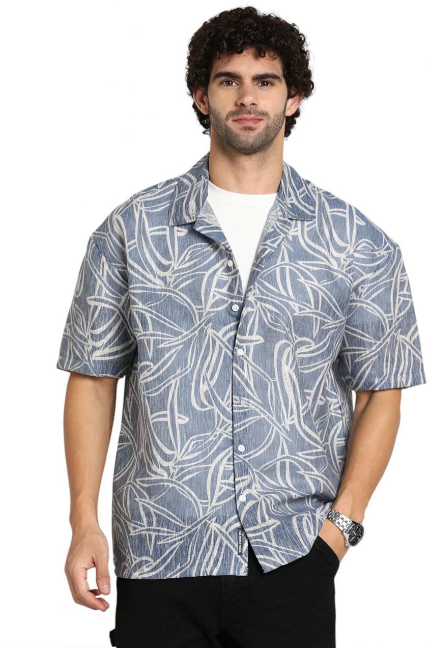 Campus Sutra Košeľa 'Mariam'  modrá denim / biela