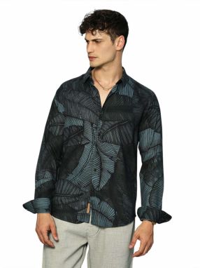 Campus Sutra Košeľa 'Amalia'  smaragdová / čierna