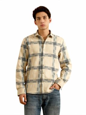 Campus Sutra Košeľa 'Anahi'  béžová / svetlosivá