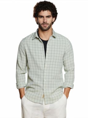 Campus Sutra Košeľa 'Charli'  sivá / biela