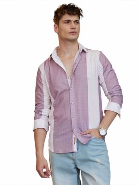 Campus Sutra Košeľa 'Sasha'  svetlofialová / biela