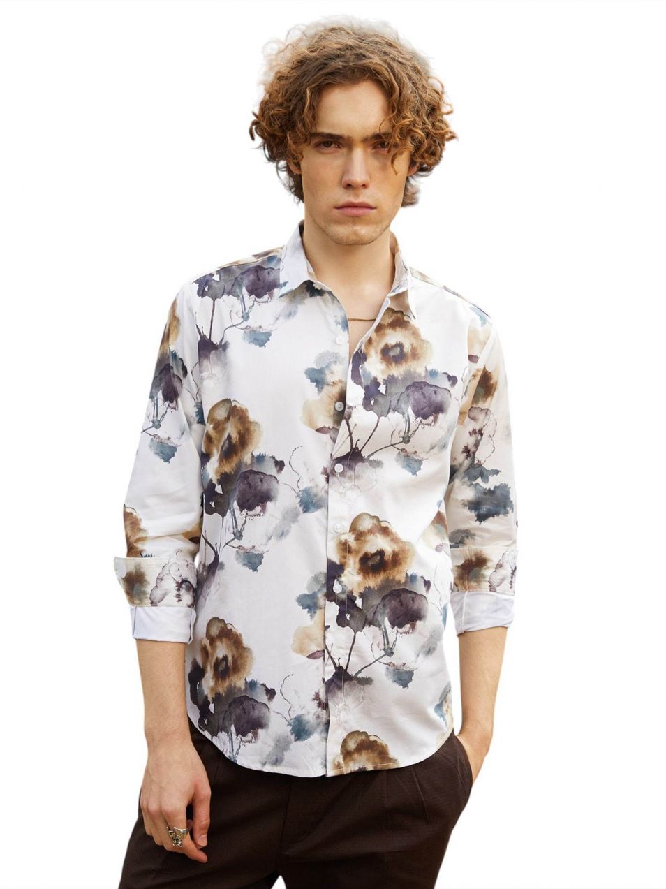 Campus Sutra Tričko 'Alondra'  hnedá / sivá / biela