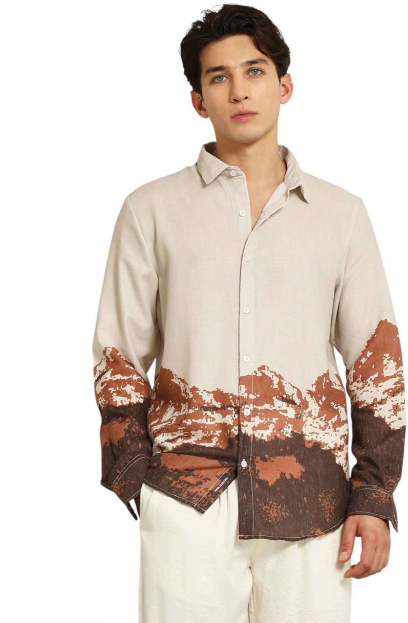 Campus Sutra Košeľa 'Maren'  béžová / hnedá / hrdzavohnedá