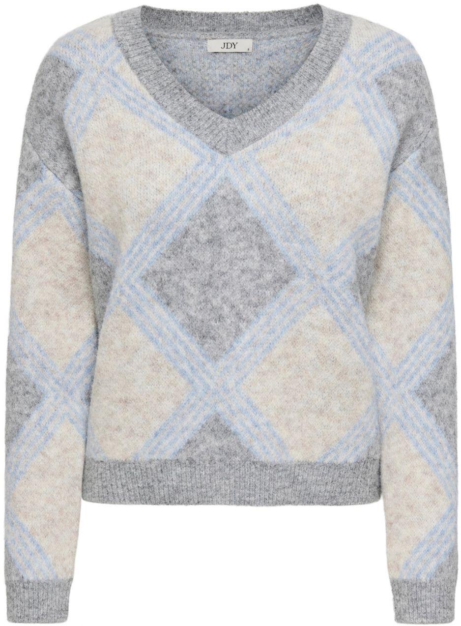 JDY Sveter 'JDYZOEY'  svetlomodrá / svetlosivá / sivá melírovaná