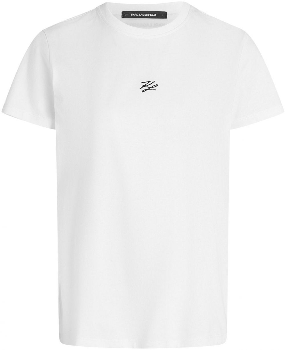 Karl Lagerfeld Tričko 'AUTOGRAPH'  čierna / biela