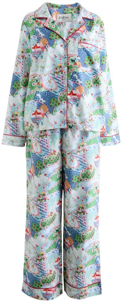 Cath Kidston Pyžamo  modrá / pastelovo modrá / zelená / červená / biela
