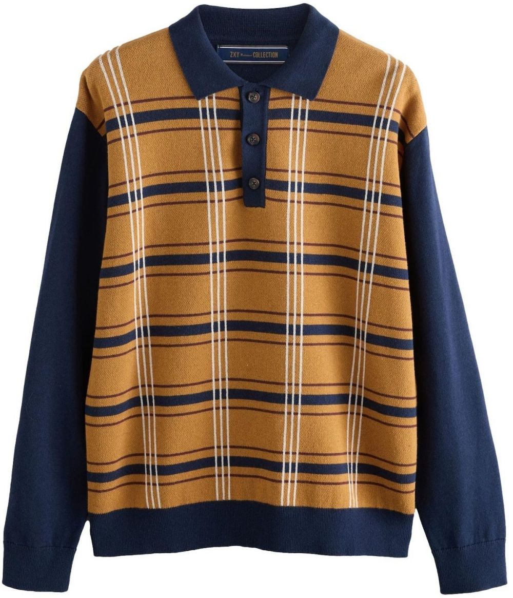 Next Sveter  námornícka modrá / pueblo / tmavohnedá / biela