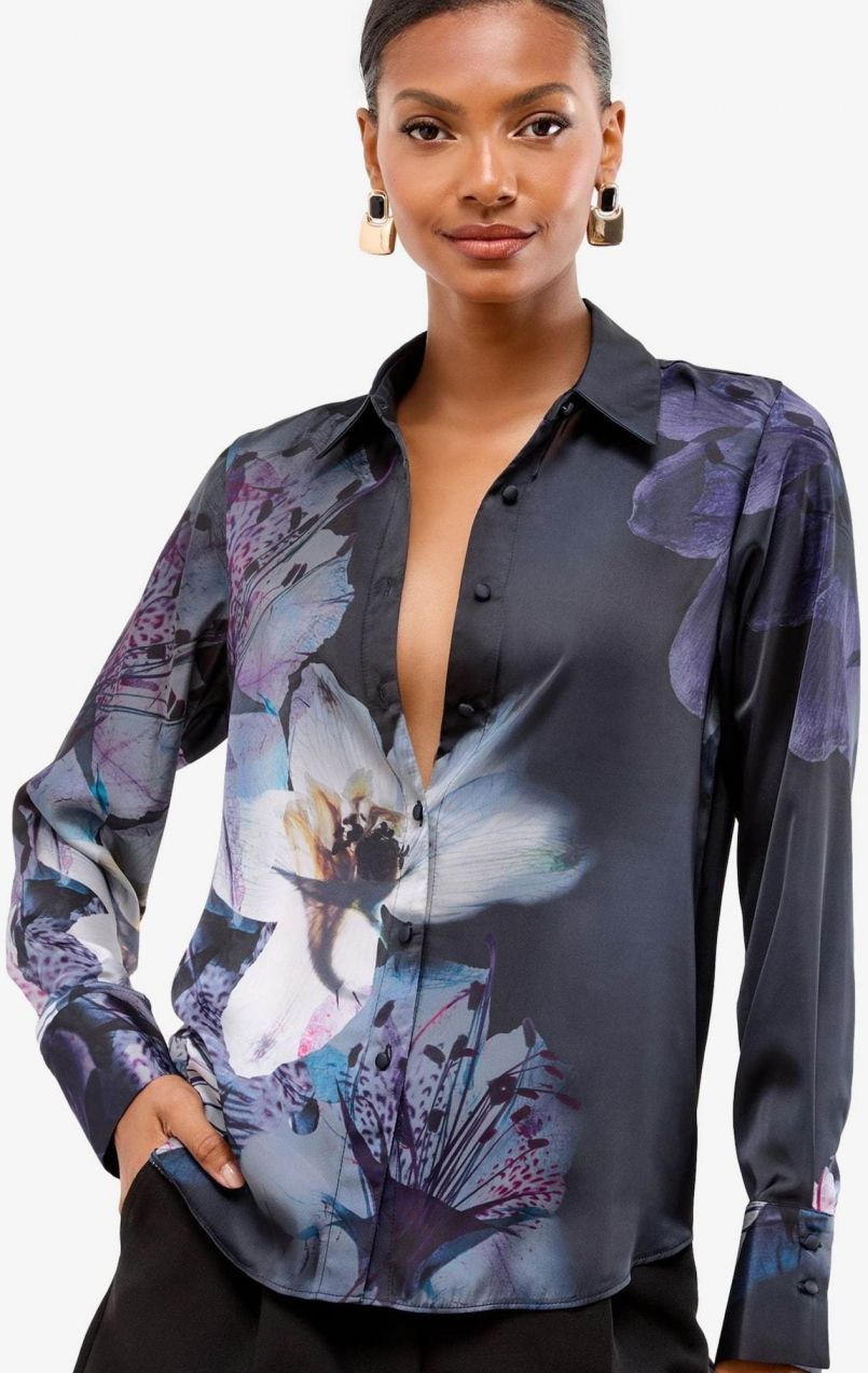 Lipsy Blúzka  modrá / fialová / biela