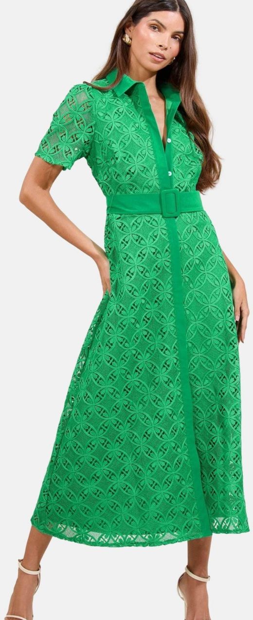 Lipsy Košeľové šaty  zelená