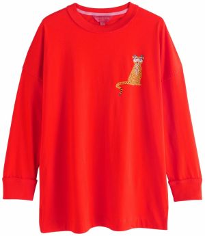 Next Tričko  hnedá / levanduľová / červená / čierna