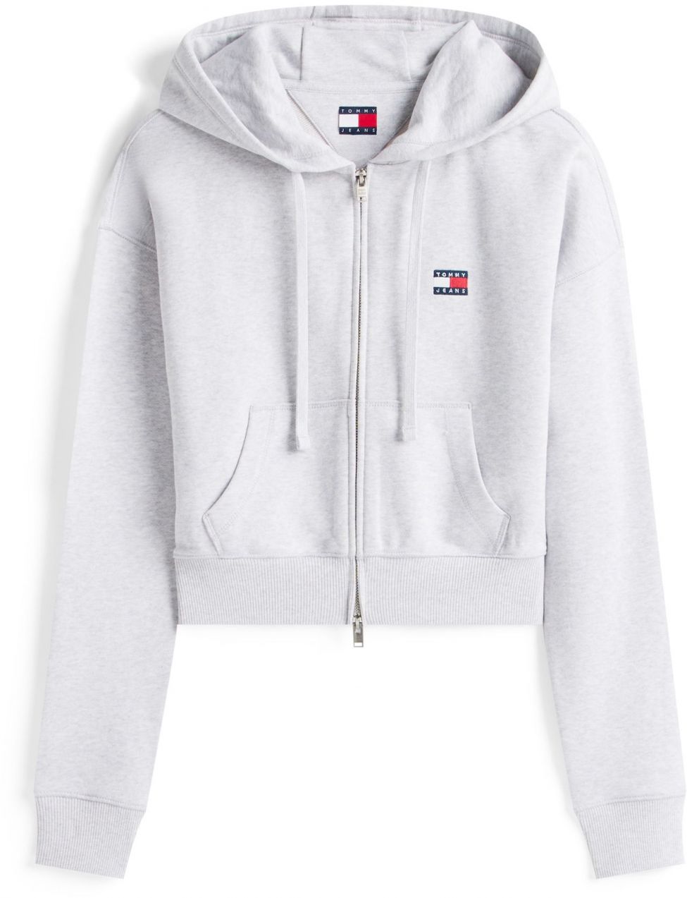Tommy Jeans Tepláková bunda  svetlosivá