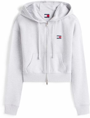 Tommy Jeans Tepláková bunda  svetlosivá