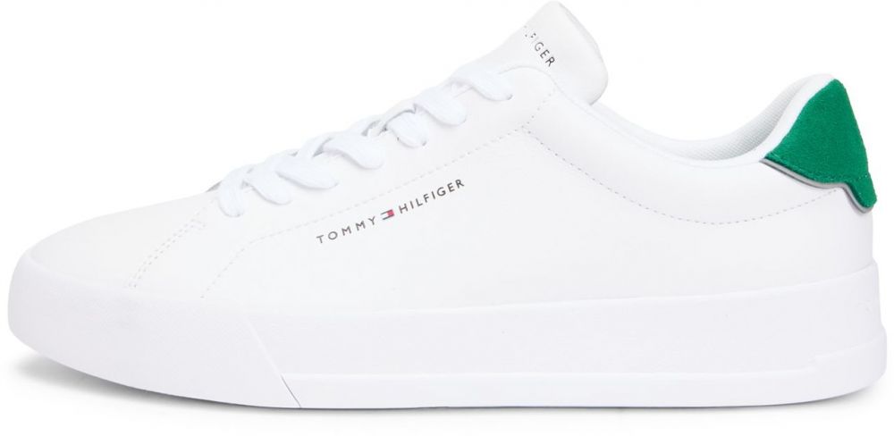 TOMMY HILFIGER Nízke tenisky 'Court Ess'  zelená / biela