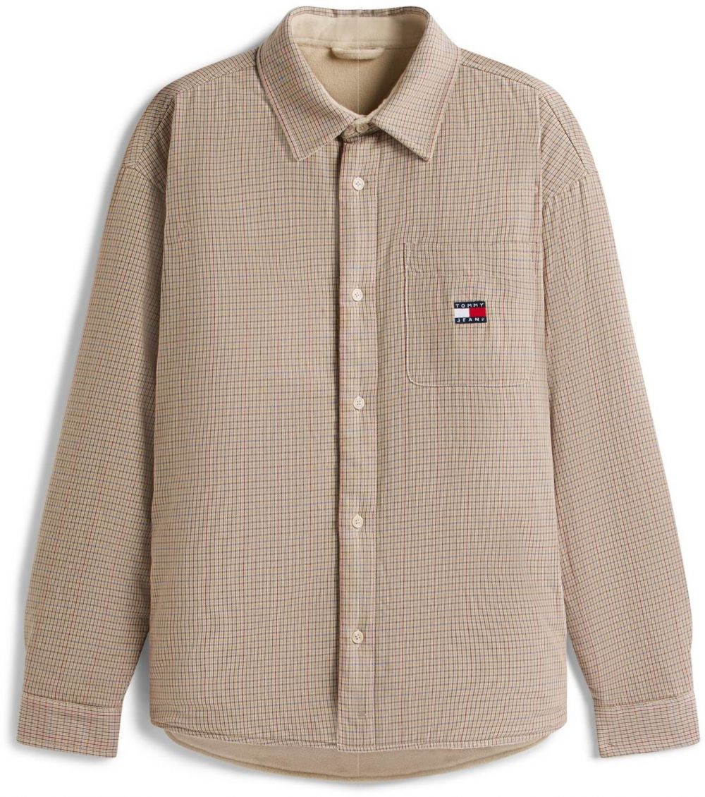 Tommy Jeans Prechodná bunda  béžová / modrá / červená