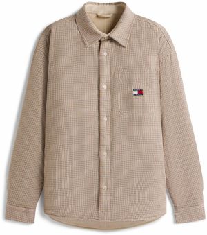 Tommy Jeans Prechodná bunda  béžová / modrá / červená