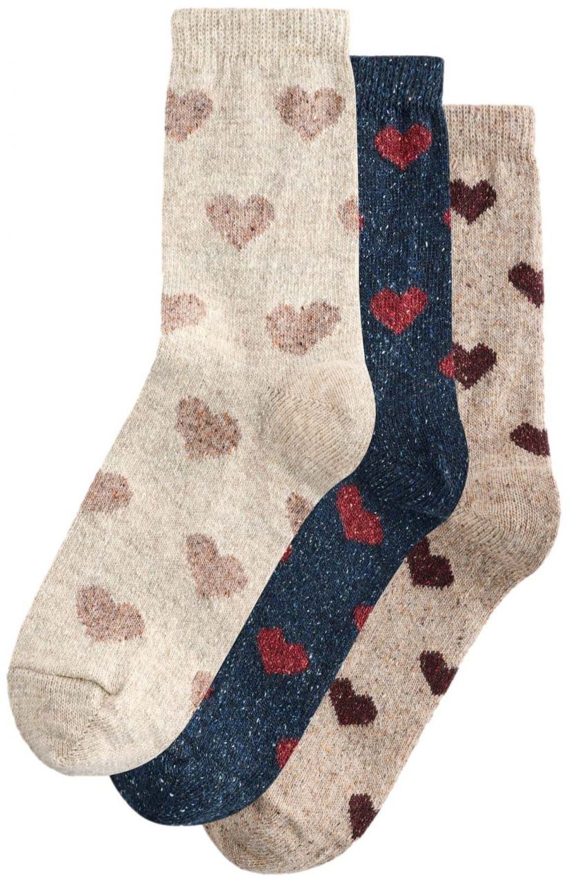 Next Ponožky  béžová / námornícka modrá / staroružová / tmavočervená