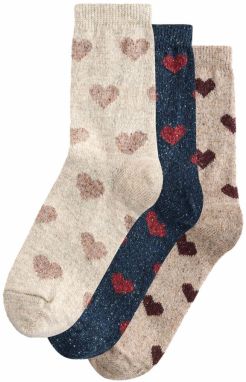 Next Ponožky  béžová / námornícka modrá / staroružová / tmavočervená