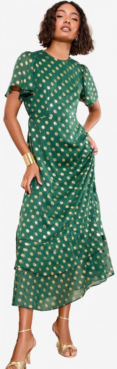 Friends Like These Šaty  zlatá / zelená