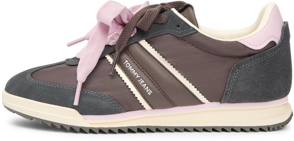 Tommy Jeans Nízke tenisky  hnedá / svetloružová / biela