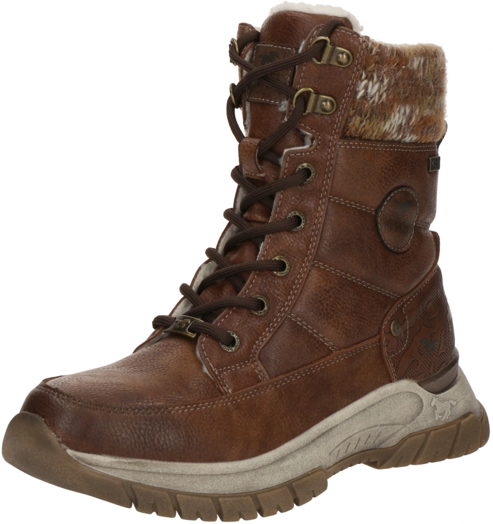 MUSTANG Šnurovacie členkové čižmy  hnedá