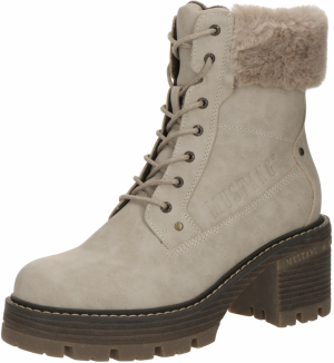 MUSTANG Šnurovacie členkové čižmy  sivobéžová