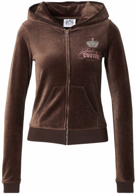 Juicy Couture Tepláková bunda  hnedá / striebornosivá / ružová